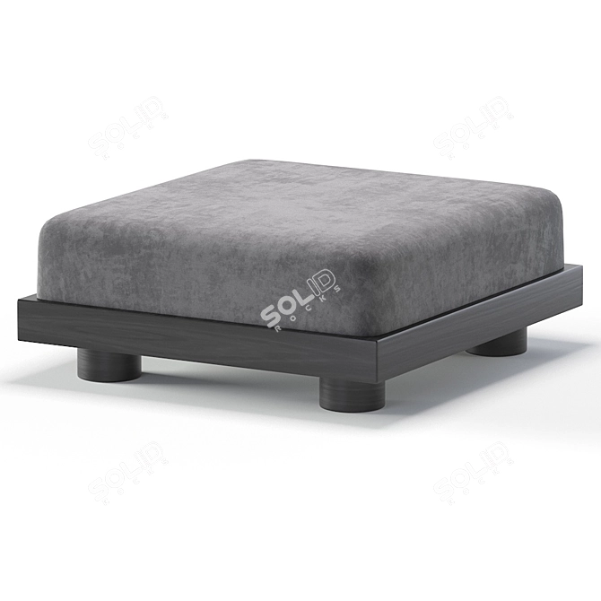 Luxury Nomad Ottoman Velvet & Leather 3D model image 3