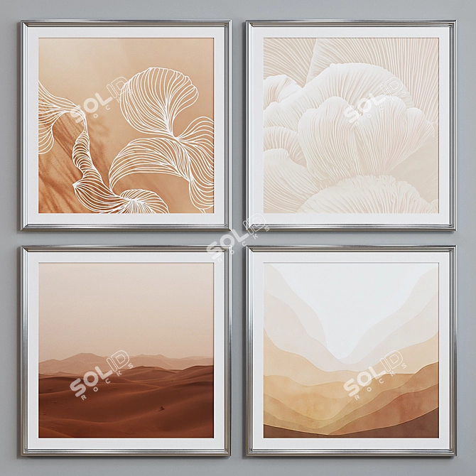 Modern Style Picture Frame Set 3D model image 3