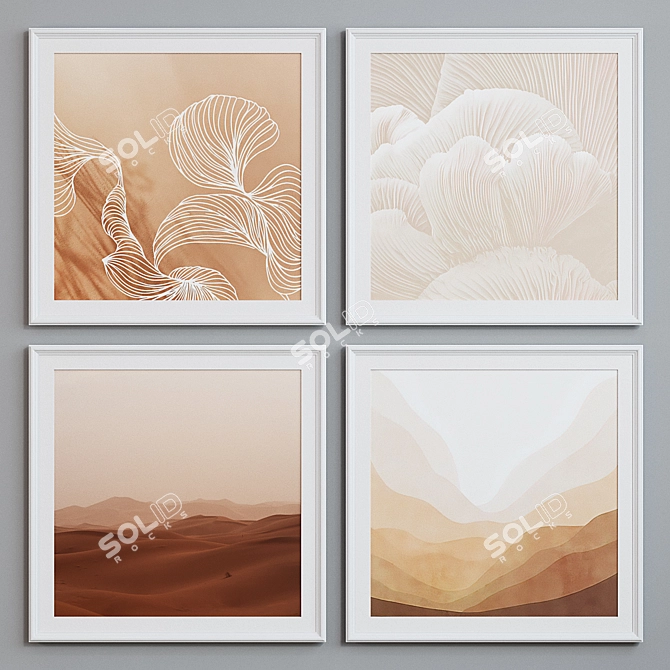 Modern Style Picture Frame Set 3D model image 4