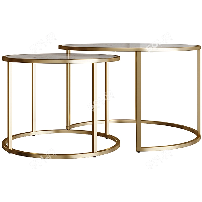 Elegant Strunk Coffee Table 3D model image 1