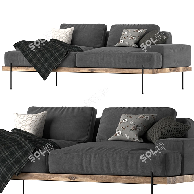 Modern Rivera Sofa: Stylish & Comfortable 3D model image 1