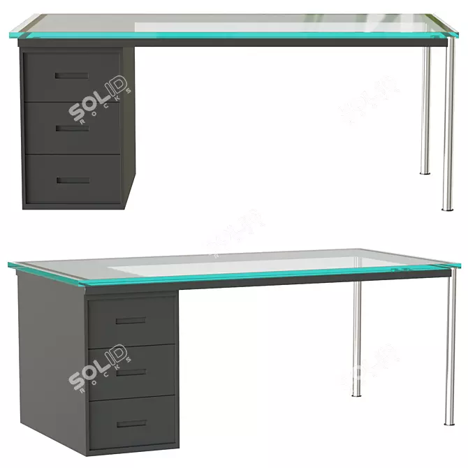 Elegant Parisian Office Table 3D model image 1