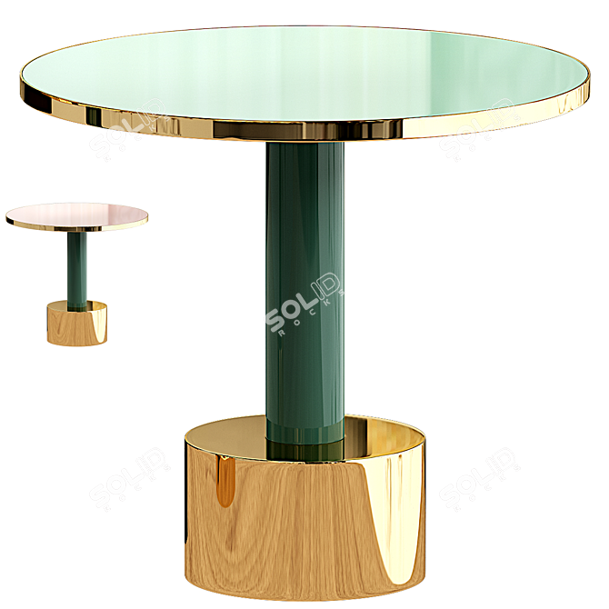 Modern Brass Side Table - Moanne RIO 3D model image 1