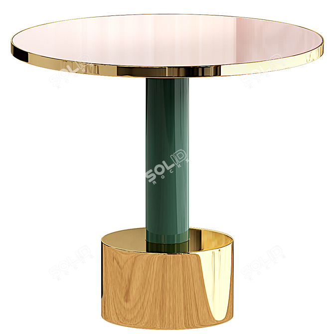 Modern Brass Side Table - Moanne RIO 3D model image 2