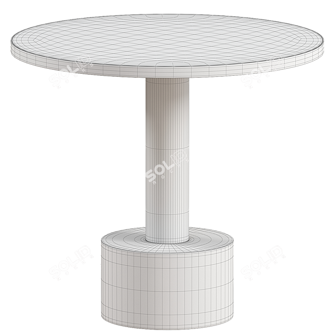 Modern Brass Side Table - Moanne RIO 3D model image 3