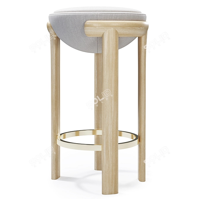 Maxime Oak Bar Stool 3D model image 3