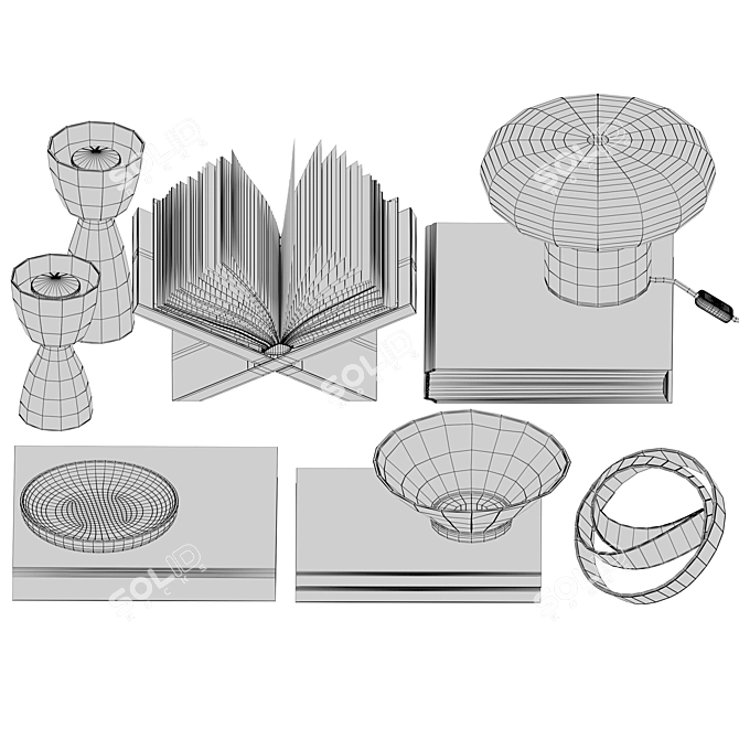 Title: Modern Coffee Table Decor Set 3D model image 3