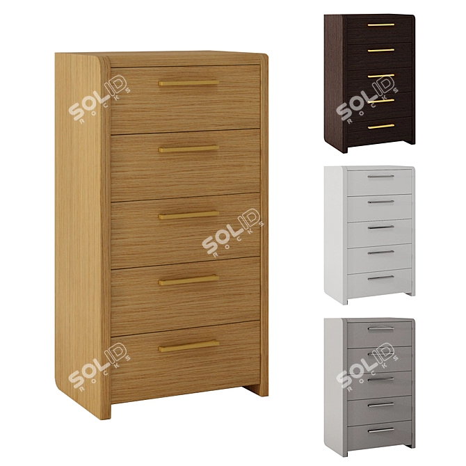 ADEL Gradation Chest of Drawers 3D model image 1