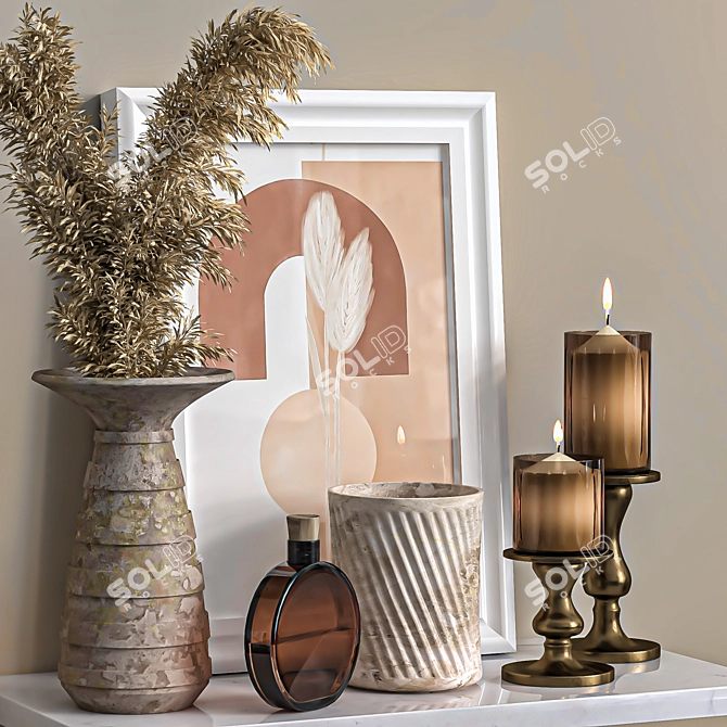 Elegant Decor Set 09 3D model image 3