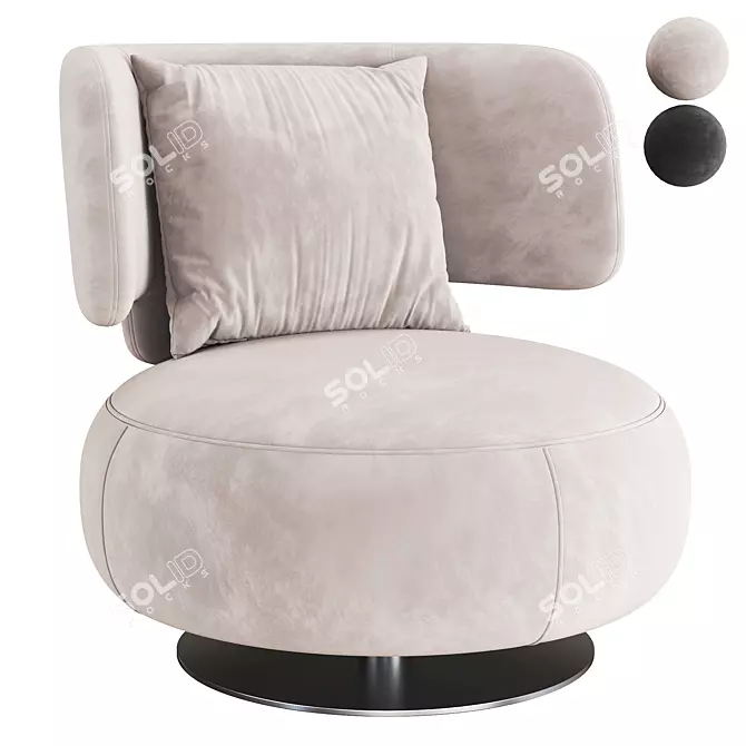 Elegant Curl Armchair: Modern Design 3D model image 1