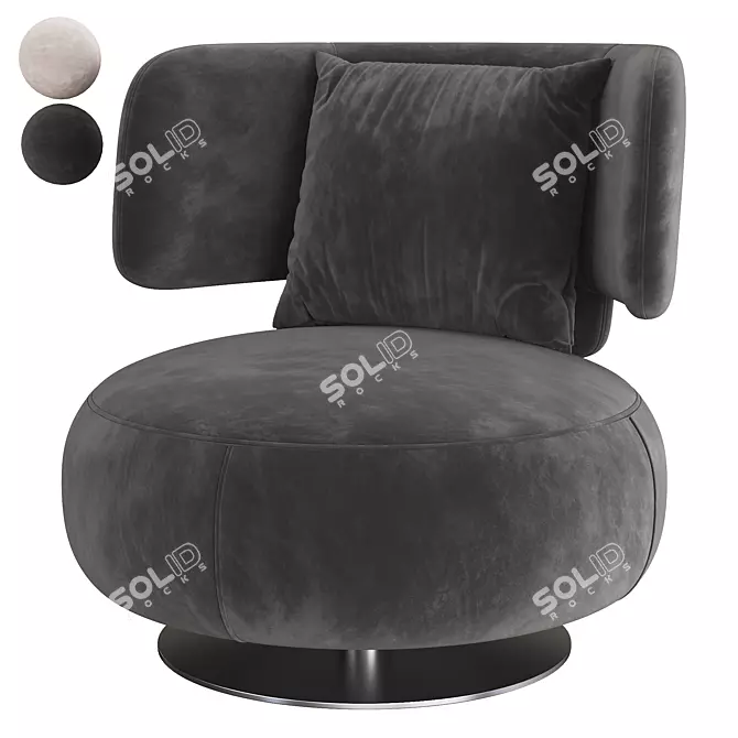 Elegant Curl Armchair: Modern Design 3D model image 2