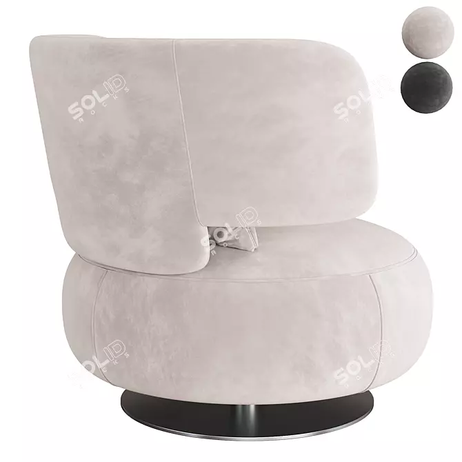 Elegant Curl Armchair: Modern Design 3D model image 4