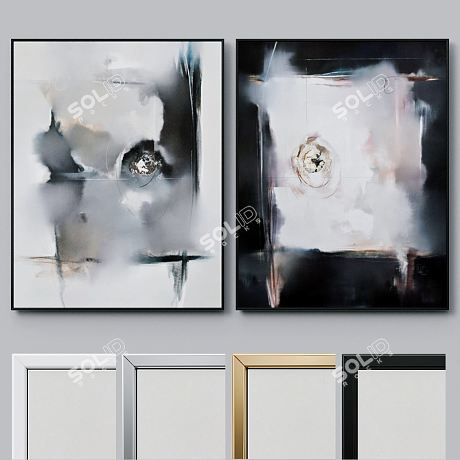 Contemporary Abstract Art Set 3D model image 1