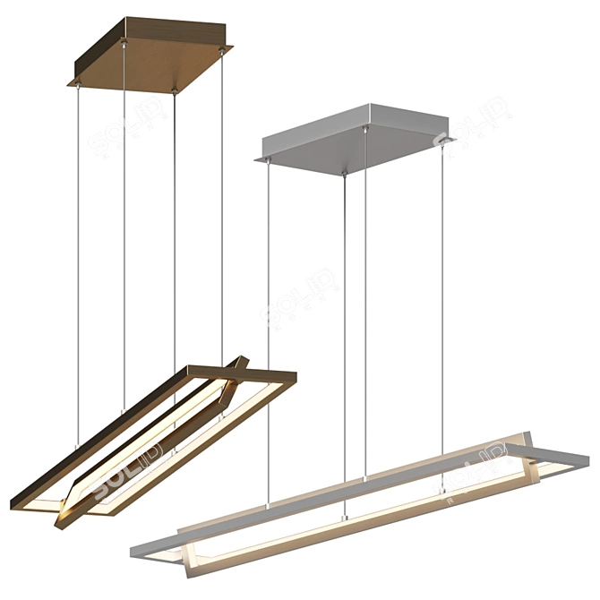 Mondrian LED Linear Suspension: Modern Illuminating Elegance 3D model image 1