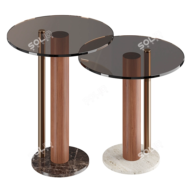 Carpanese Home ATHENA | Modern Bronze Side Tables 3D model image 1