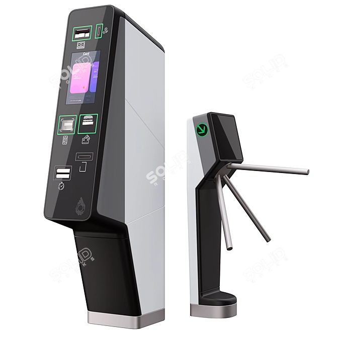 Sleek Turnstile: OBJ/FBX/3dmax/Corona 3D model image 1