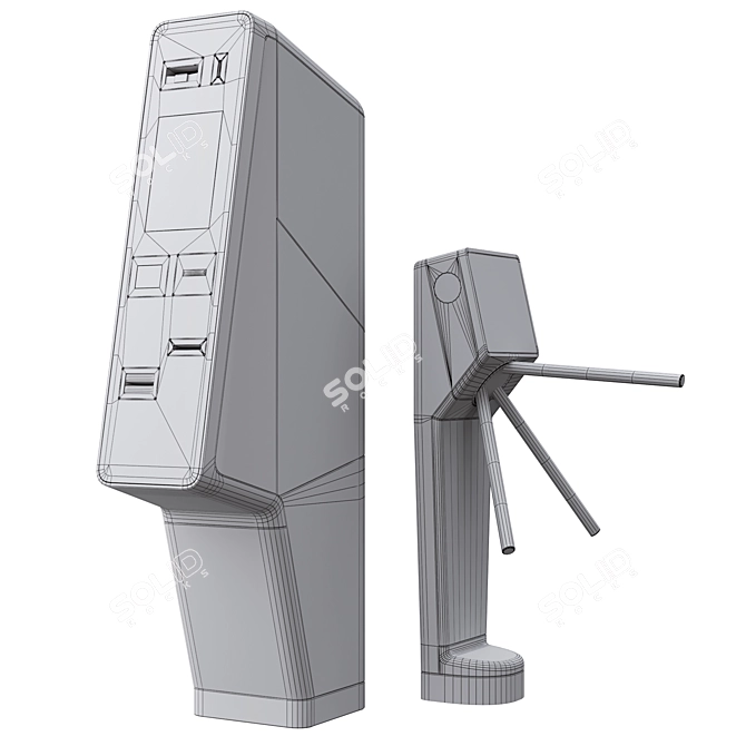 Sleek Turnstile: OBJ/FBX/3dmax/Corona 3D model image 4