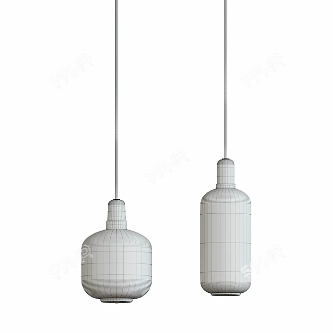 Elegant Scandinavian Pendant Lamp 3D model image 2