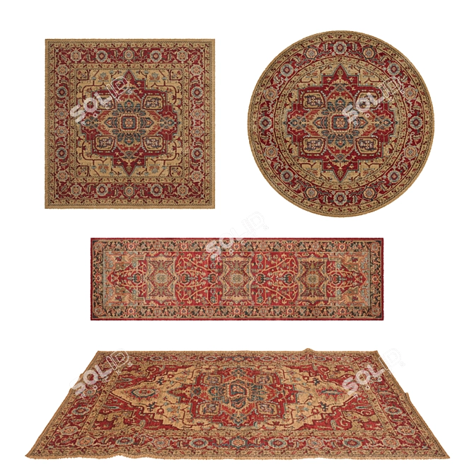 Versatile Set of 8 Rugs 3D model image 1