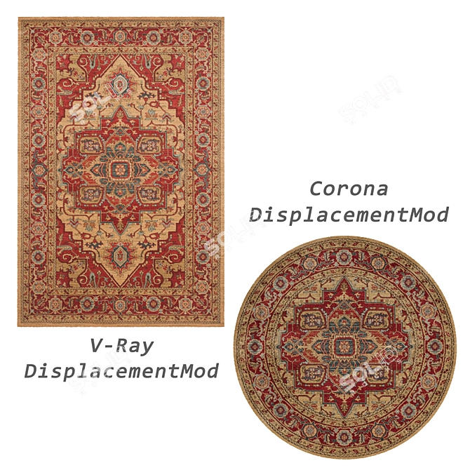 Versatile Set of 8 Rugs 3D model image 2