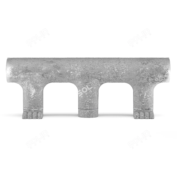 Title: PAW Aluminum Bench 3D model image 2