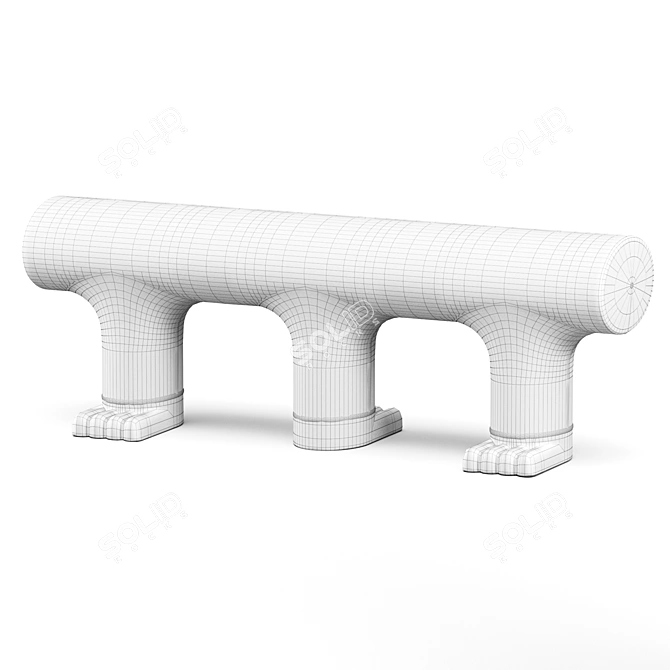 Title: PAW Aluminum Bench 3D model image 4