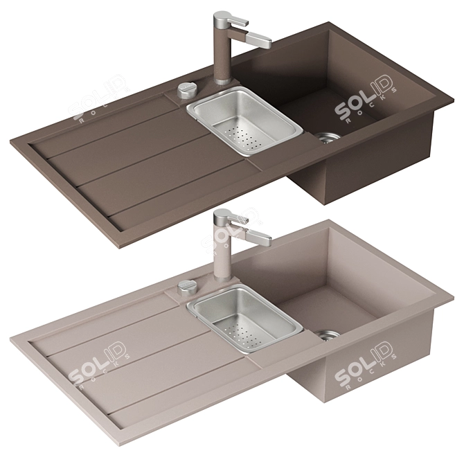 Modern Blanco Sink with Faucet: 6 Colors, Unwrapped, PBR & 4K textures 3D model image 3