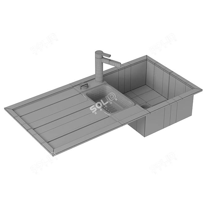 Modern Blanco Sink with Faucet: 6 Colors, Unwrapped, PBR & 4K textures 3D model image 5