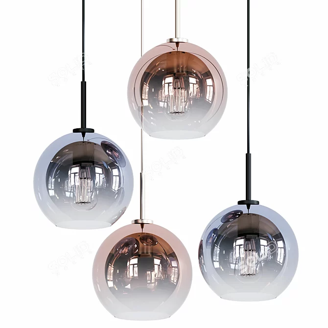 Modern Nordic LED Glass Pendant Lamp 3D model image 1