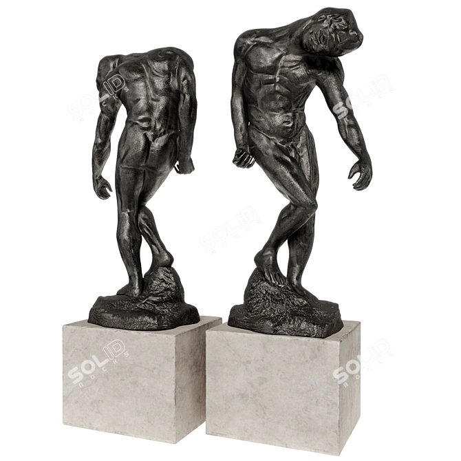 Eternal Embrace: Rodin's Grande Ombre 3D model image 2