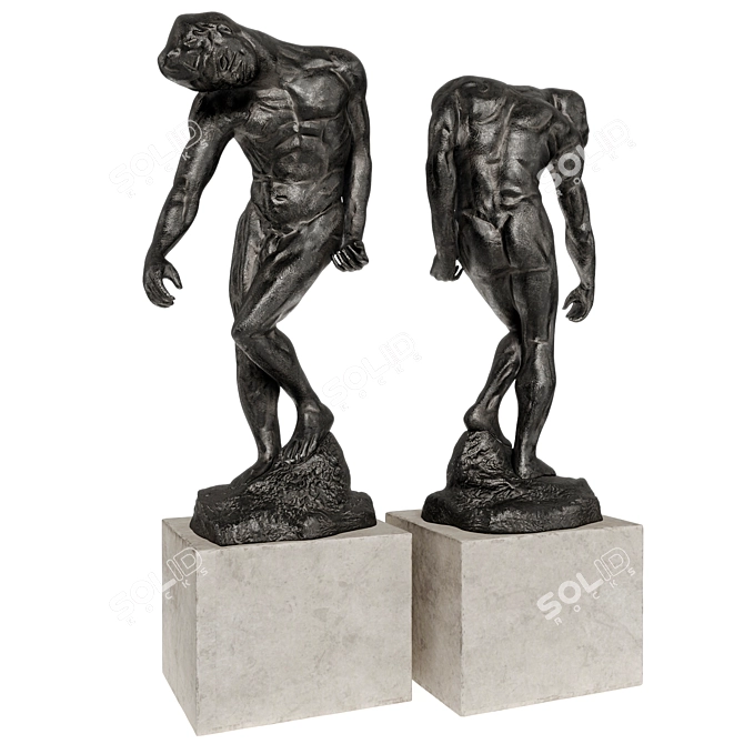 Eternal Embrace: Rodin's Grande Ombre 3D model image 3