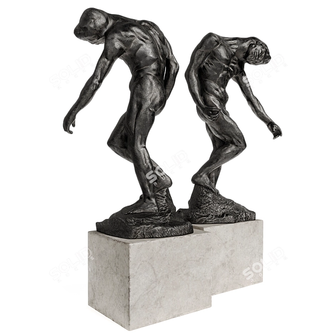 Eternal Embrace: Rodin's Grande Ombre 3D model image 4