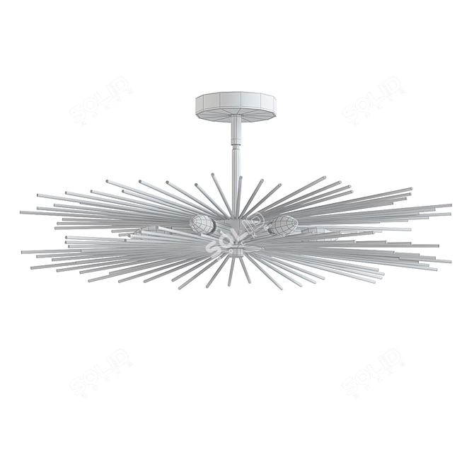 Mid Century Modern Gold Sputnik Ceiling Light 3D model image 2