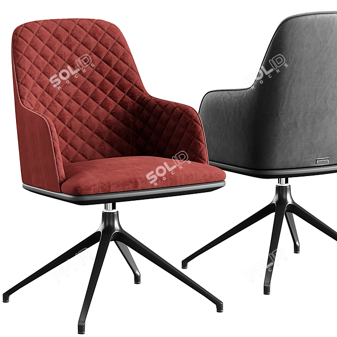 Modern Office Chair and Table Set 3D model image 2
