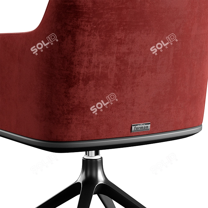 Modern Office Chair and Table Set 3D model image 6