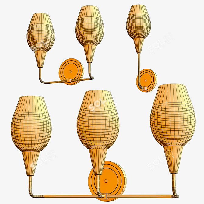 Elegant Viola Wall Lamps 3D model image 2