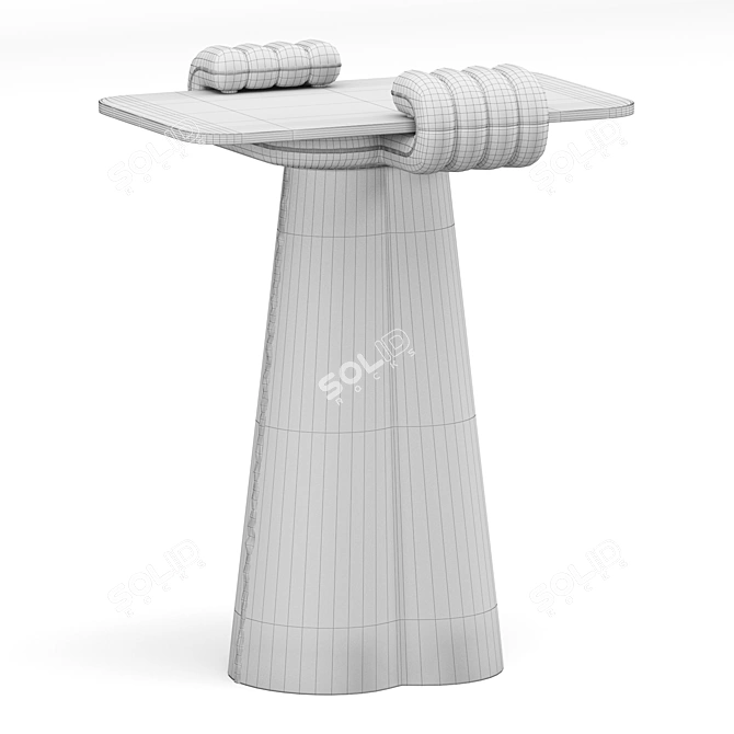 Paw Side Table: Sleek Aluminum and Glass Design 3D model image 2