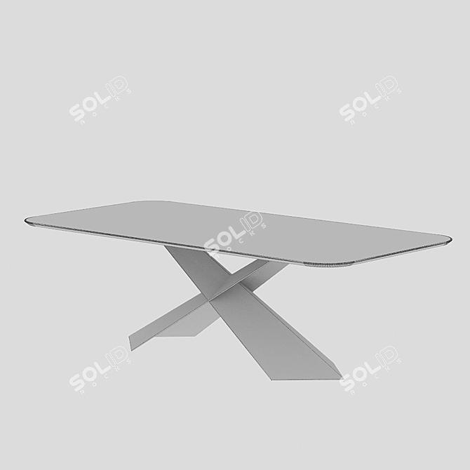 Sleek Ceramic Zed Dining Table 3D model image 3