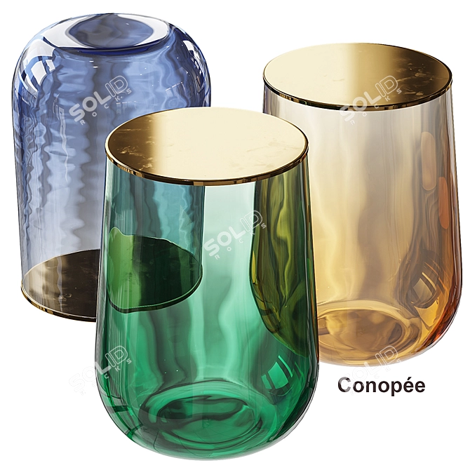 Conopée Glass Side Table: Stylish & Versatile 3D model image 1