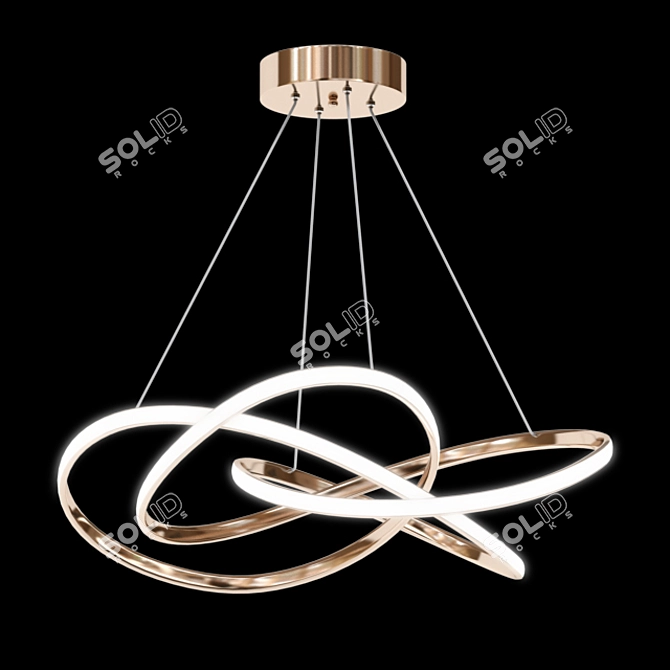 Twisted Chandelier: Stylish & Affordable Lighting Solution 3D model image 2