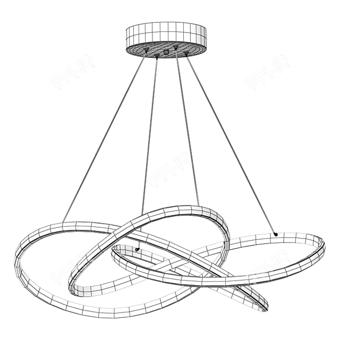 Twisted Chandelier: Stylish & Affordable Lighting Solution 3D model image 3