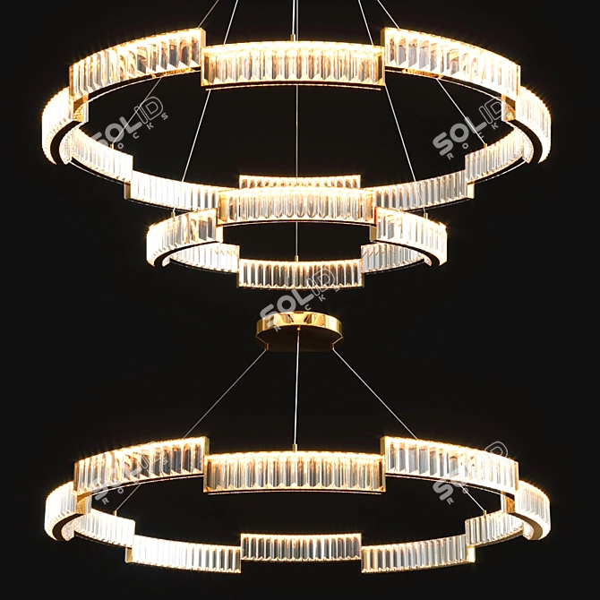 Elegant LED Crystal Chandelier 3D model image 1