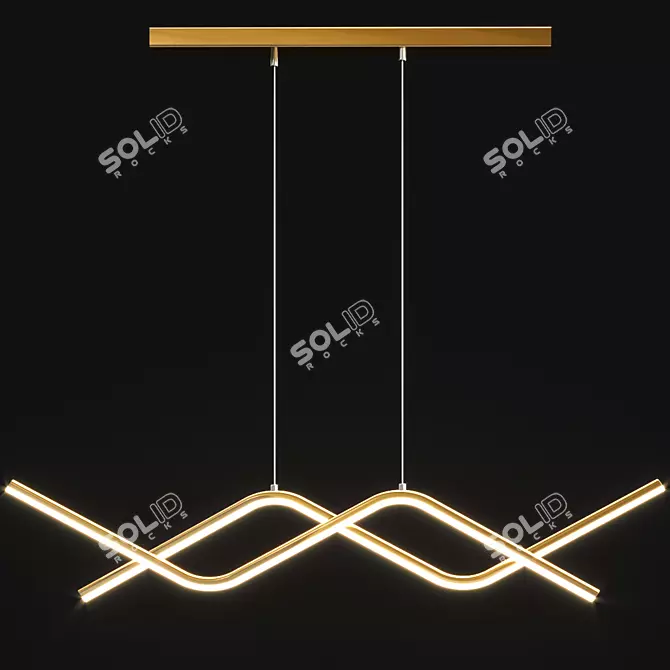 Zigzag Metal Hanging Lamp 3D model image 3