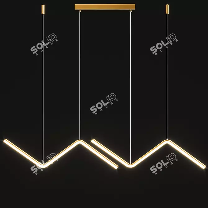 Zigzag Metal Hanging Lamp 3D model image 4