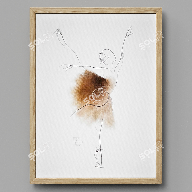 Ballet Beauty: Set of 4 Paintings 3D model image 2