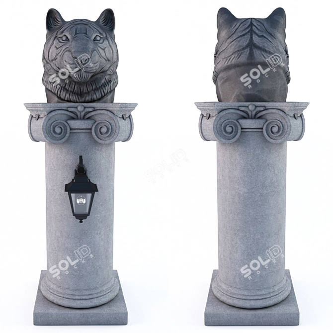  Majestic Tiger Lantern Column 3D model image 3