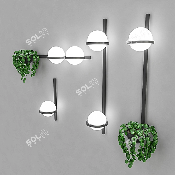 Palma Wall Lamp: Modern Industrial Style Lighting 3D model image 2