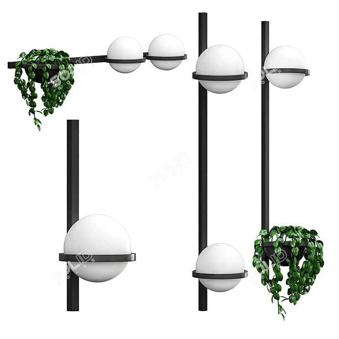 Palma Wall Lamp: Modern Industrial Style Lighting 3D model image 5