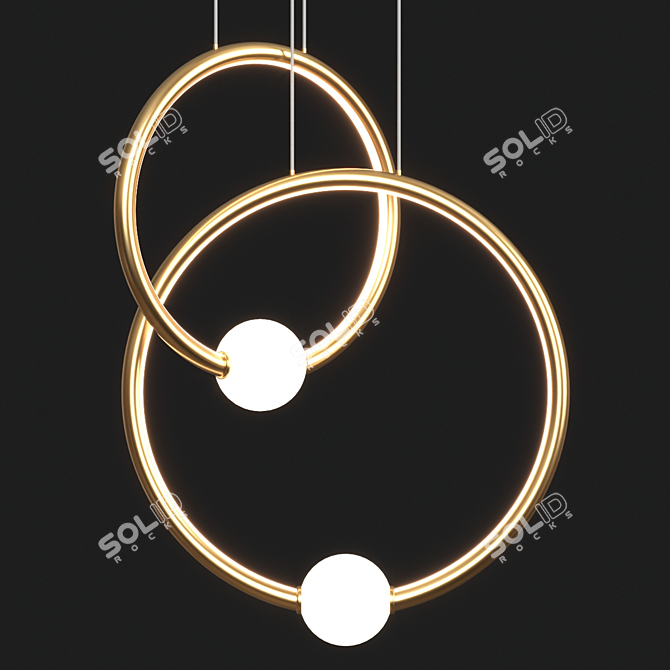 Golden Pendant Lamp - MD19001035-2B: Sleek and Stylish 3D model image 1