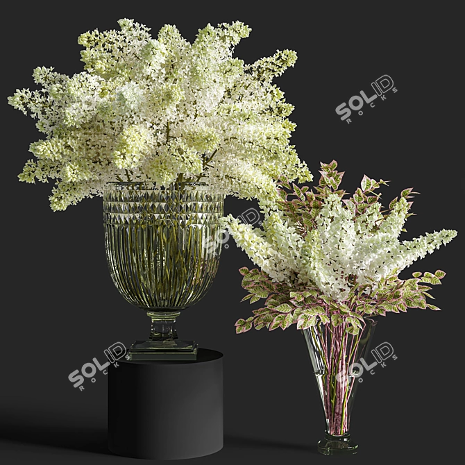 Elegant Lilac Flower Set 3D model image 1